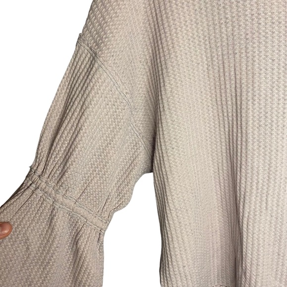 Free People We the Free Dahlia Flare Sleeve Waffle Knit Thermal Lavender S - Picture 7 of 10